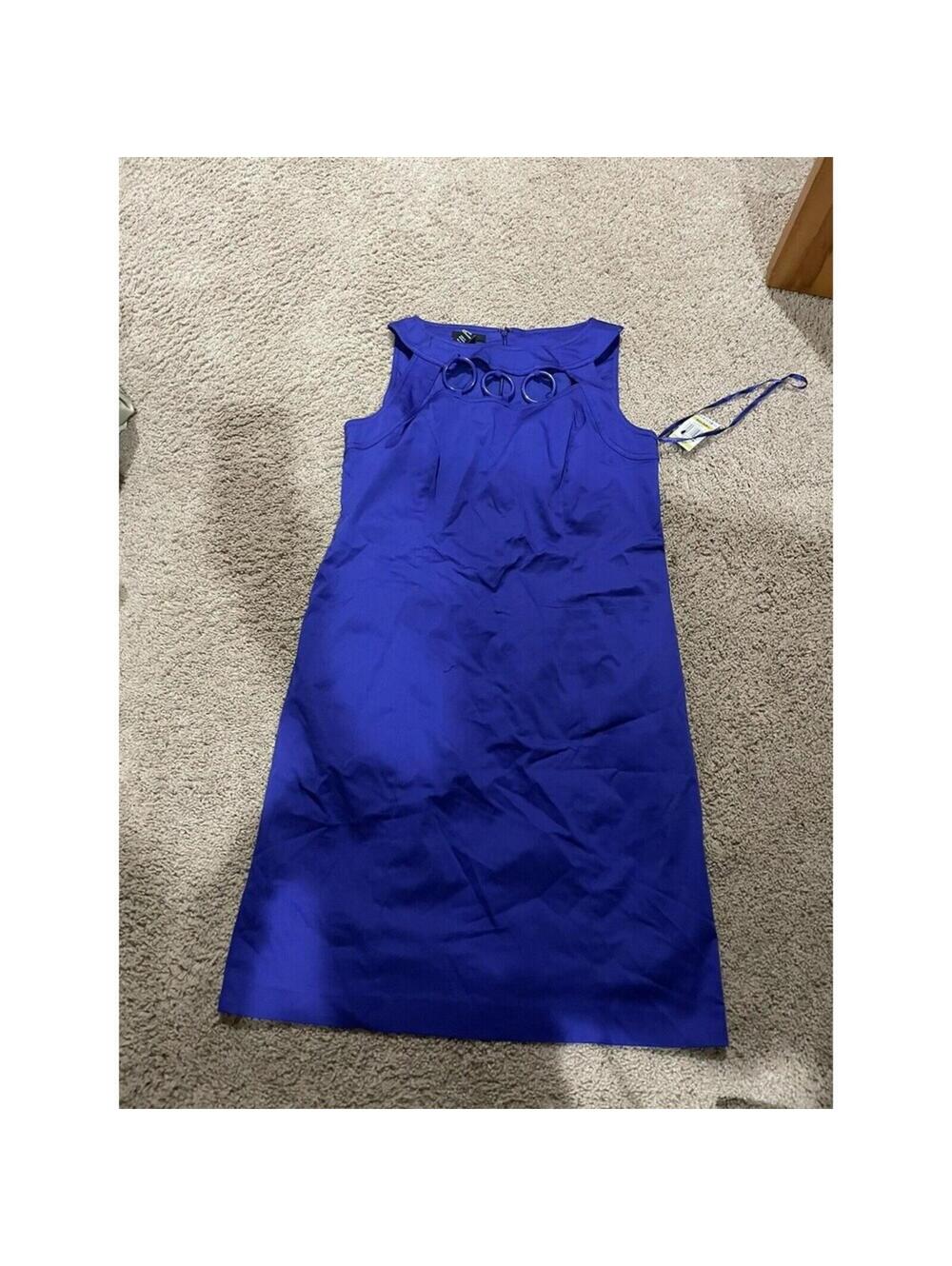 NWT Women's ALFANI blue/purple dress sleveless Size 14 Petite